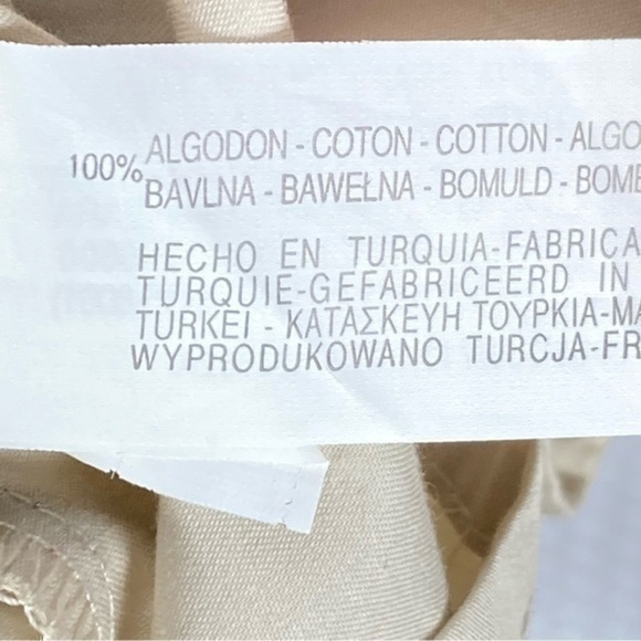 Zara Skater Skirt Womens X-Small Beige Khaki Elastic Waistband Drawstring Mini - Picture 9 of 10